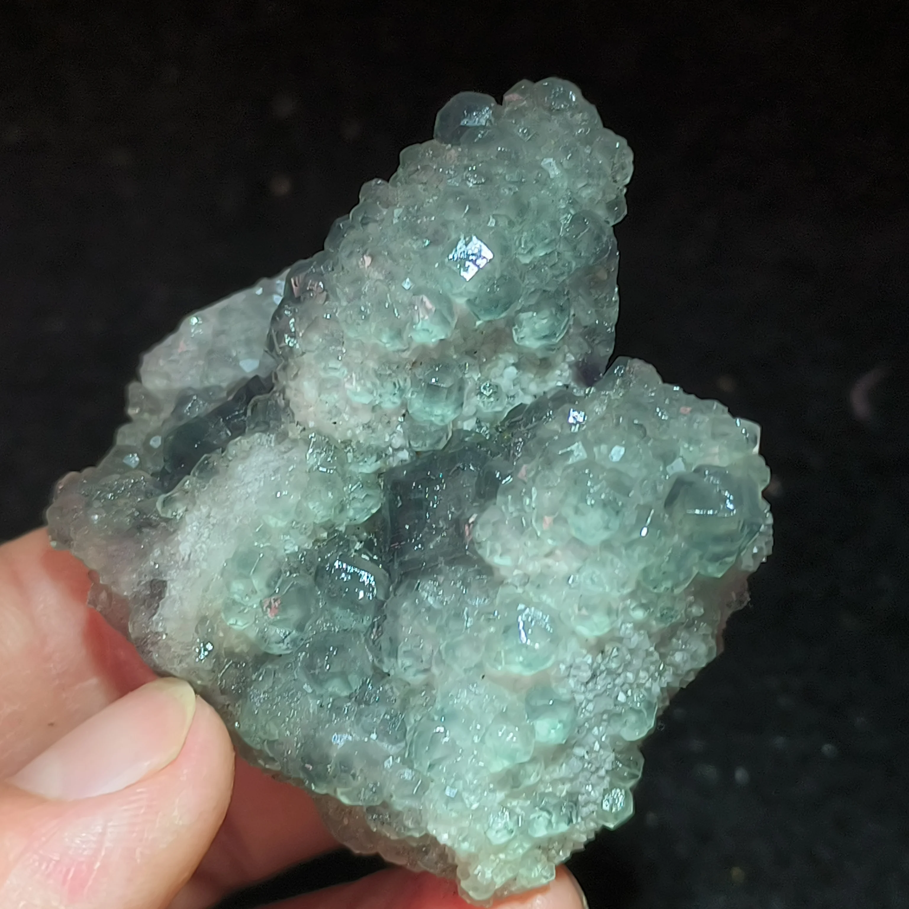 Natural Mineral Crystal Specimen, Rare Blue, Green Fluorite Cluster, Specimen Stone, Healing Crystal, 69g100%