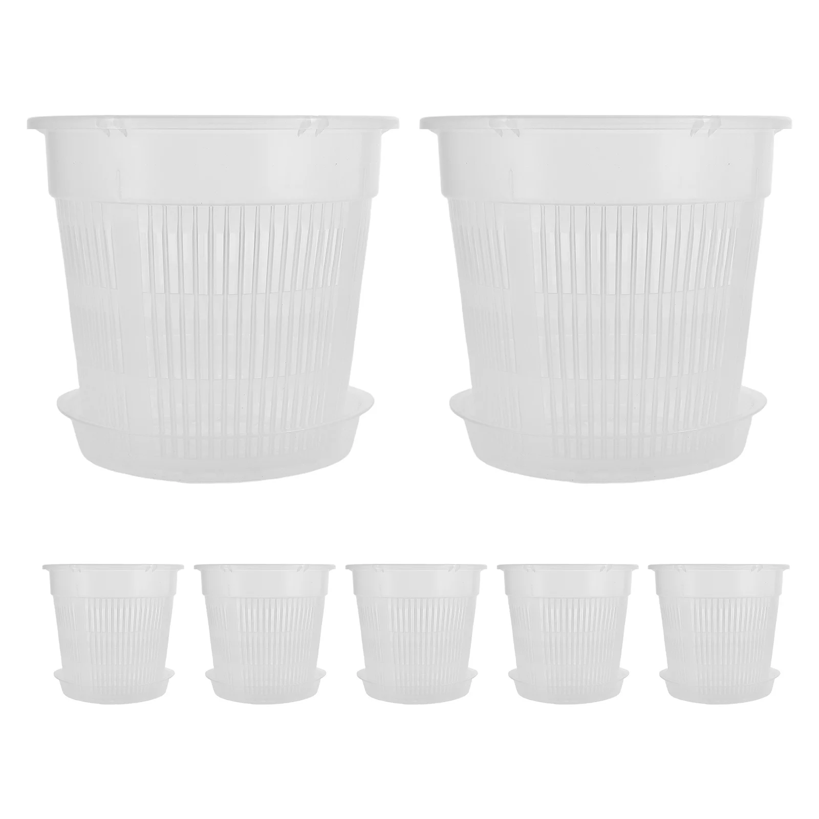 

7Pcs Butterfly Orchid Pot Clear Resin Breathable Slotted Nursery Planter Indoor Outdoor Orchid Flower Planters with Drainage