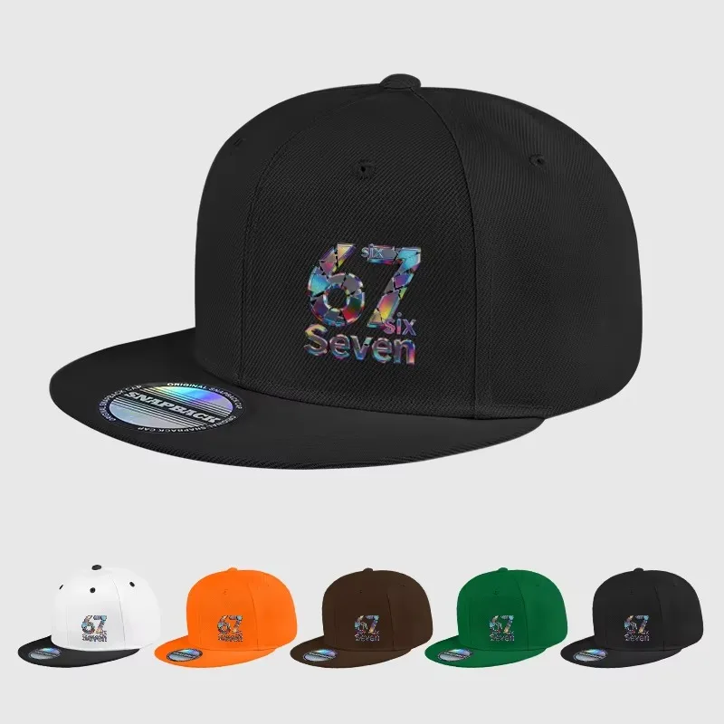 New Cool Laser-Printed “67” Digital Print Hip-Hop Flat-Brim Cap – Adjustable Hip-Hop Outdoor Casual Unisex Baseball Cap