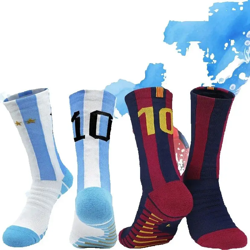 زوجان من جوارب كرة القدم القصيرة الاحترافية بحجم النجوم للرجال، جوارب رياضية مضادة للانزلاق بنعل متوسط، مريحة وممتصة للعرق