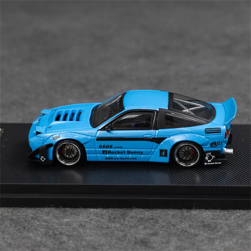 مايكرو توربو MT 1:64 180SX صاروخ الأرنب الأزرق اللون دييكاست نموذج سيارة