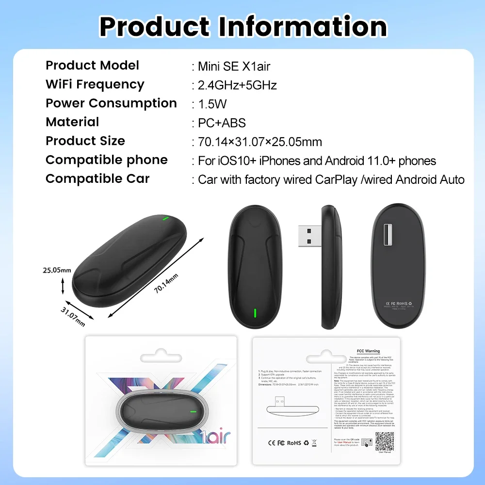 Carlinkit Smart Wireless Carplay Box Car Play Dvd Tv Ai Box Video Android System Adapter Usb Carplay dla Apple Youtube