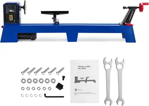 TWISTER.CK 400W 4 Hızlı Tezgah Üstü Ahşap Torna Tezgahı, 14 X 40 İnç Ahşap İşleme Makinesi, Hassas Dökme Demir Gövde, Kayar Başlık ve Arka Başıklık, Ön Plaka Dahil, Ahşap İşleme, Kase Tornalama, Kalem Yapımı ve Kendin Yap Projeleri için