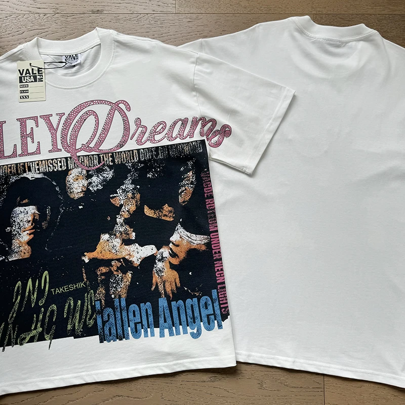 

Euro-American Vale Tee Hotfix Rhinestone Patch Мужчины Женщины Мыть сделать старую футболку с коротким рукавом