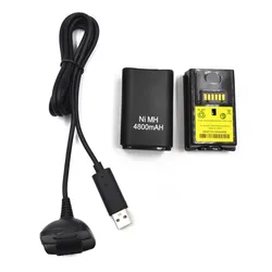 3 in 1 4800mAh Battery Pack for Xbox 360 Battery Kit with USB Charger Cable for Xbox 360 Rechargeable Battery Pack