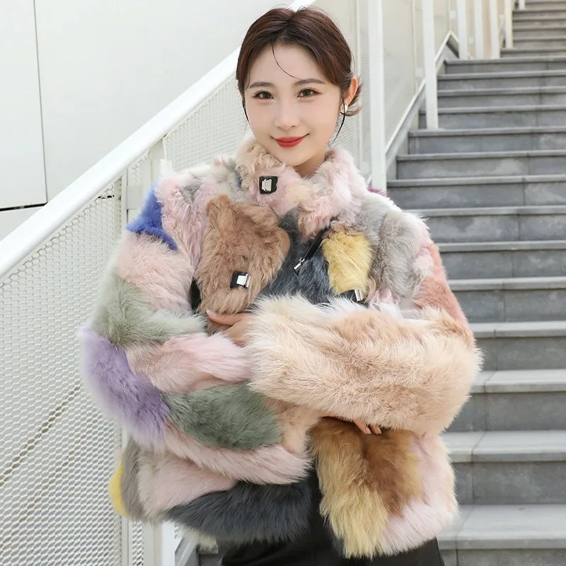 2025, Herbst und Winter, neuer toskanischer Wollfell, integrierter Damen-Pelzmantel, Damen-Haining-Modemantel