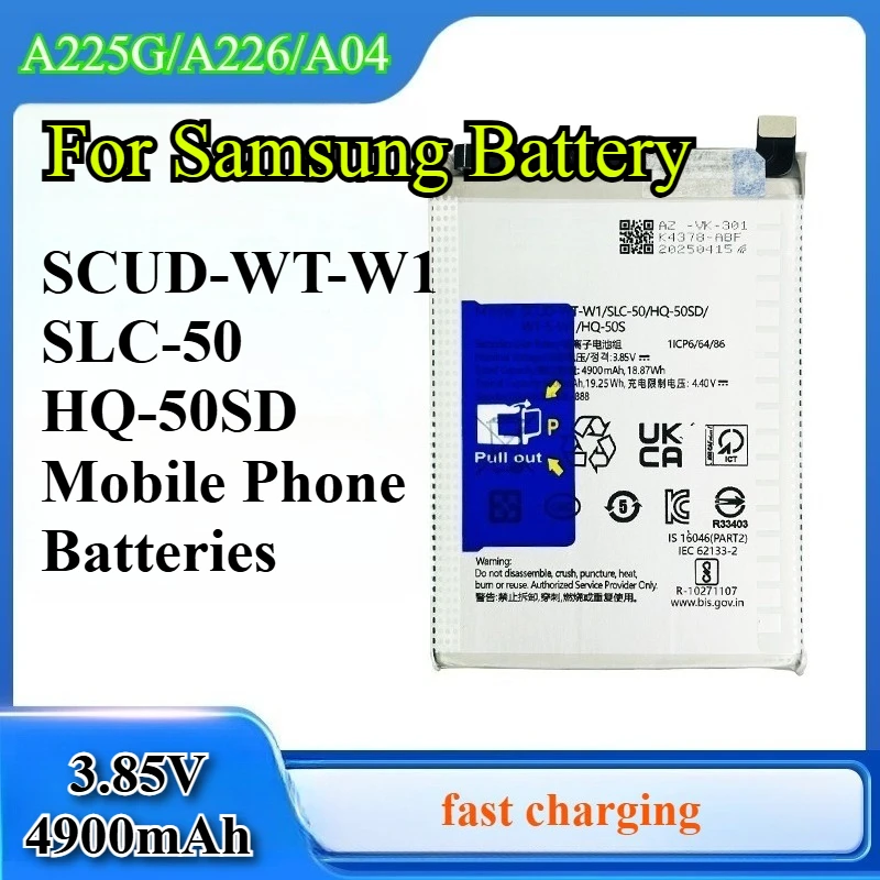 

4900mAh For Samsung A225G/A226/A04 Batteries SCUD-WT-W1/SLC-50/HQ-50 Mobile Phone Batteries