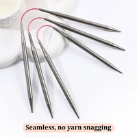 23cm Short Circular Needles Stainless Steel Hollow Hand Knitting Tools for DIY Wool Craft