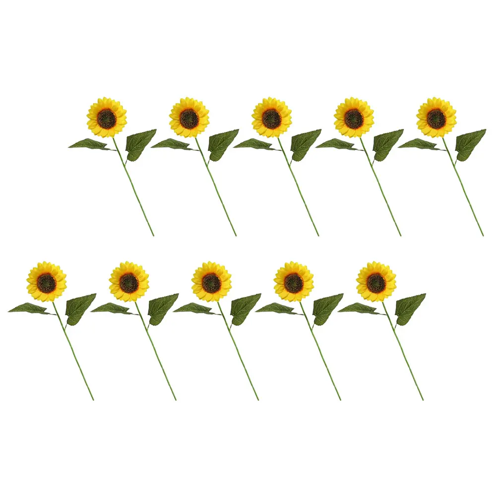 

10 Pcs Sunflower Decoration Artificial Flowers Garlands Silk Sunflowers Arrangement for Outdoor Wedding Bouquet Outdoors