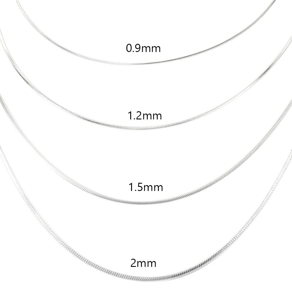 0.9/1.2/1.5/2,0mm quadratische Schlangen kette Edelstahl Halskette für Frauen Modeschmuck Geschenke kn662