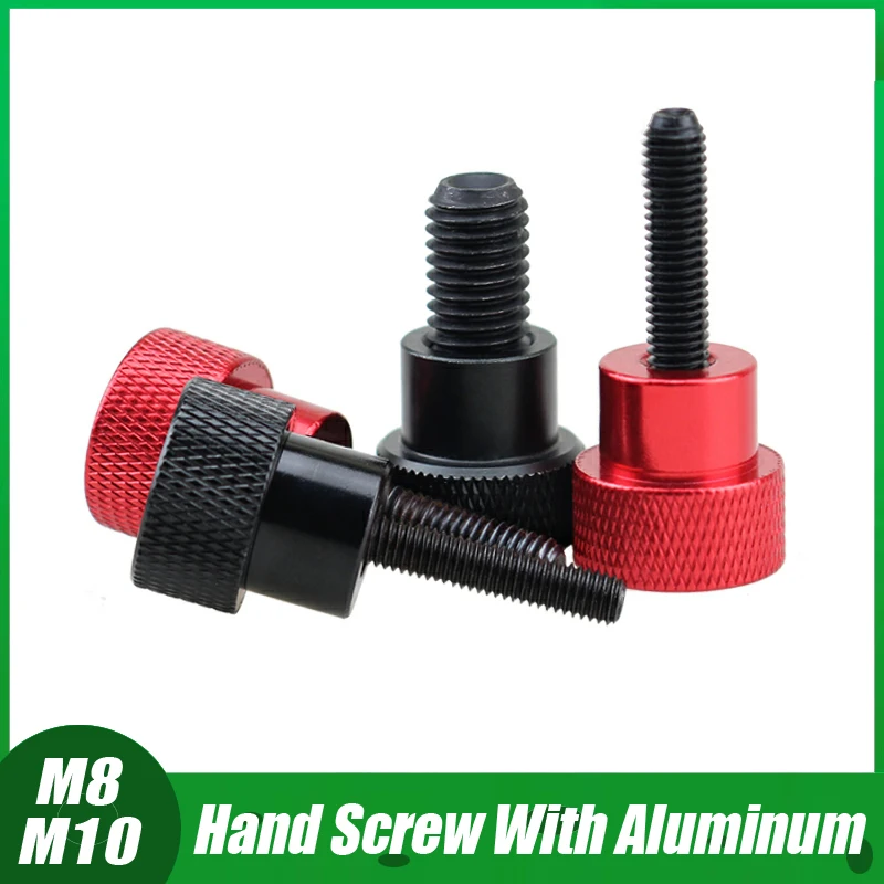 

M8-M10 BIack Stainless Steel Hand Screw With Aluminum Alloy Handle High Head Knurled Hand Tighten Thumb Screws Thread 1~8PCS
