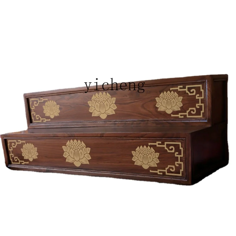 Zf Solid Wood Buddha Niche Lotus Pedestal of Buddha Base Cabinet Tibetan Heightening Pad