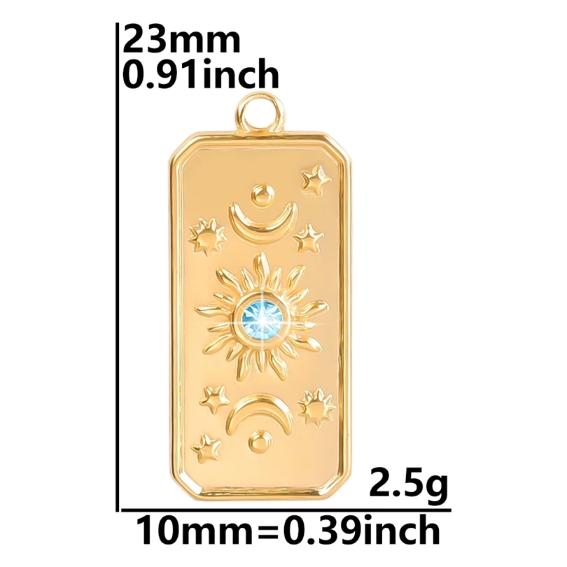Gold Plated Star Moon Evil Eye Charms Set