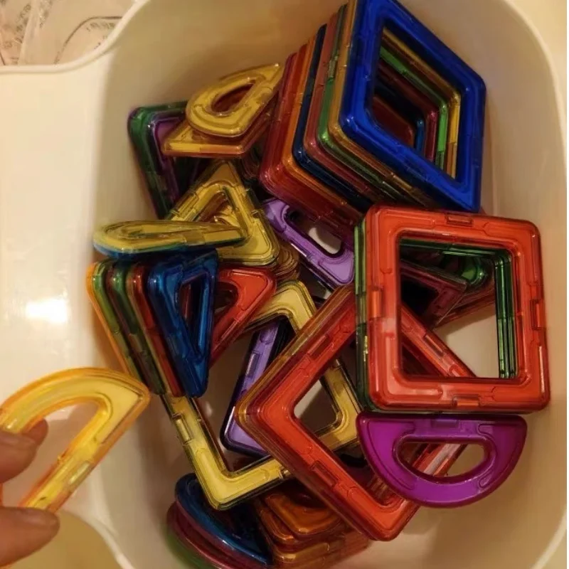 Magnet Building Tiles Magnetic Blocks Construction Set Diy Montessori Educational Toy Gifts For Preschool Boys Girls Toddlers