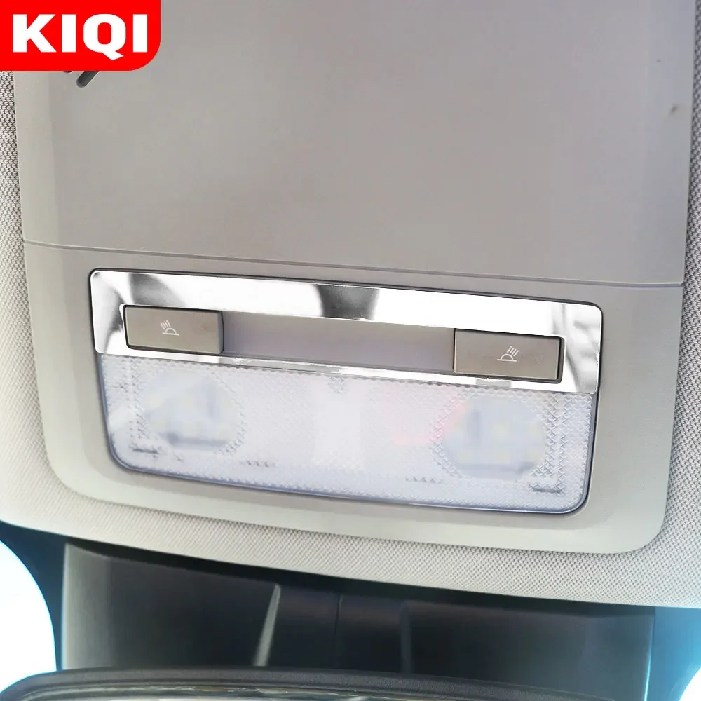 KIQI Car Stainless Steel Front Reading Light Frame for Chevrolet Cruze Sedan Hatchback 2009 - 2015 Roof Reading Lamp Cover Trim