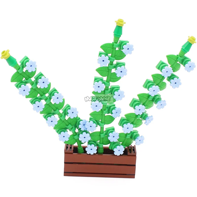 Marumine 137PCS Plant Vine with 10 Leaves Flower Bonsai Set 16981 MOC Bricks Garden Building Blocks Parts Construction Model Kit