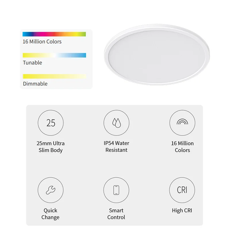 Yeelight Smart LED RGB Ceiling Light 400C 300C 235C Ultra Thin 2700K-6500K Dimmable IP54 Waterproof 220V 18W 21W 24W for Homekit