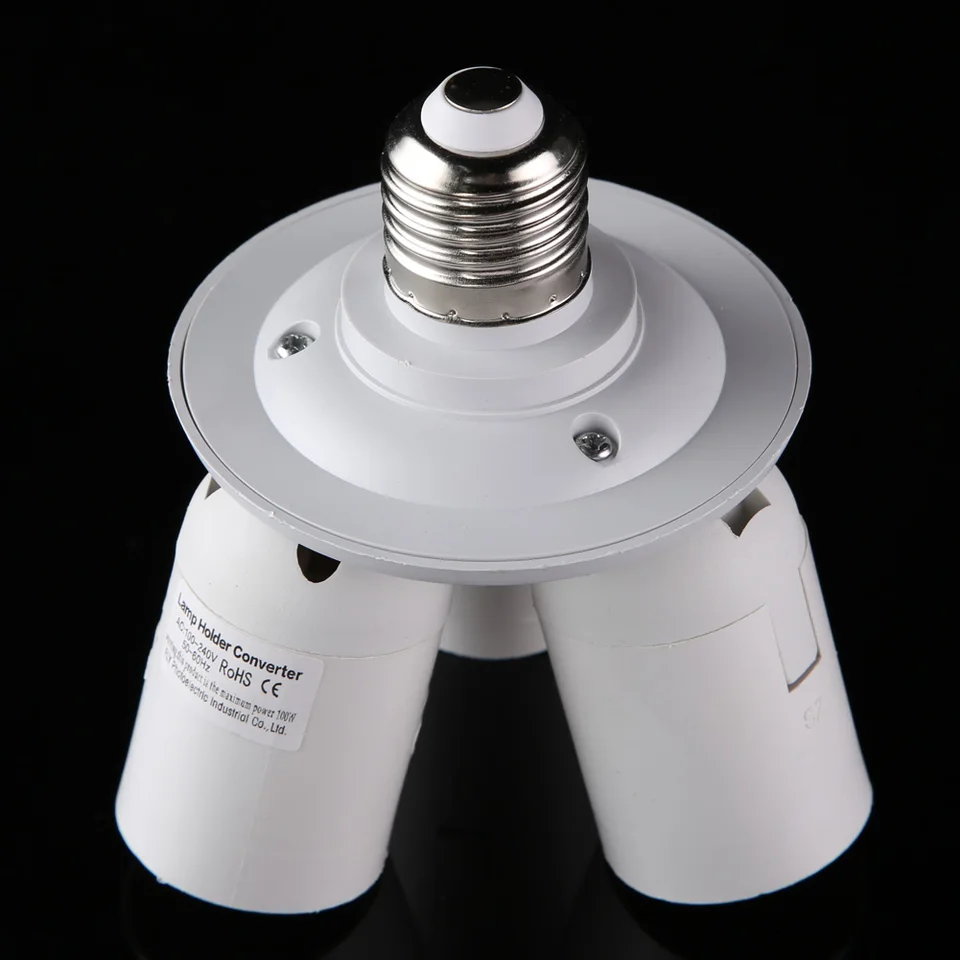 E27 Base Socket Splitter Adapter for Photography Lighting