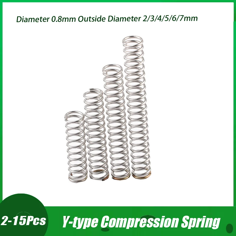 

304 Stainless Steel Y-type Compression Spring, Return Spring Steel Wire Diameter 0.8mm Outside Diameter 2/3/4/5/6/7mm