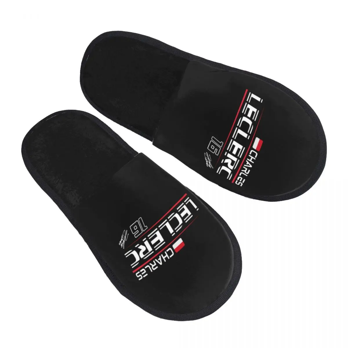 Custom Print Women Charles Leclerc 16 Sport Car Race House Slippers Cozy Warm Memory Foam Fluffy Slipper Indoor Outdoor Shoes