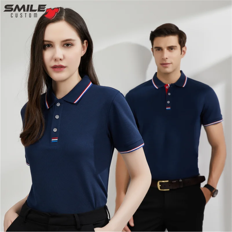 Letnie męskie damskie biznesowe Polo niestandardowe hafty firmy Logo zespołu komfort na co dzień z krótkim rękawem Lapel Tshirt Design Print Brand