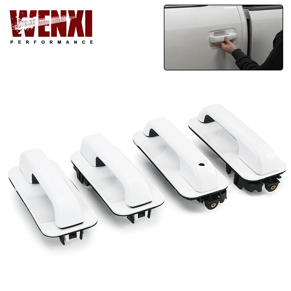 4PCS Pearl White Door Handle Set Front & Rear For Ford F150 Pick-up Truck FL3Z1522405AA JC3Z2522404AA JC3Z2626605AA