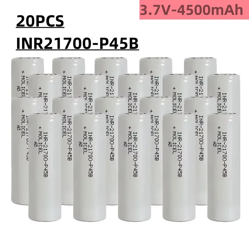 INR 21700P45B 4500mAh 3.7V 10C High Power Discharge High Capacity Rechargeable Li-Ion Battery 21700+ Nickel Chip+Wire