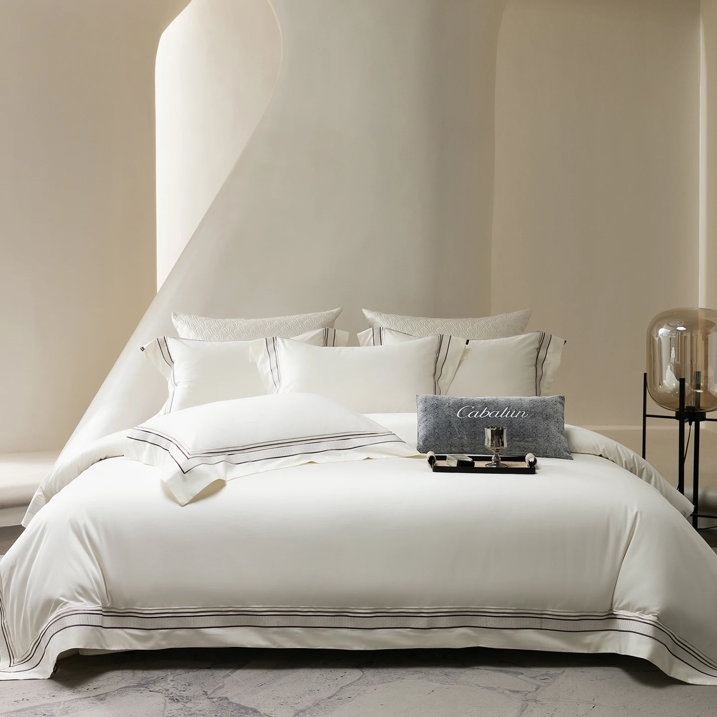 Luxury Embroidery Wide Edge Hotel Style Bedding Set 1000TC Egyptian Cotton Duvet Cover Bed Sheet/Fitted Sheet Pillowcases 4Pcs
