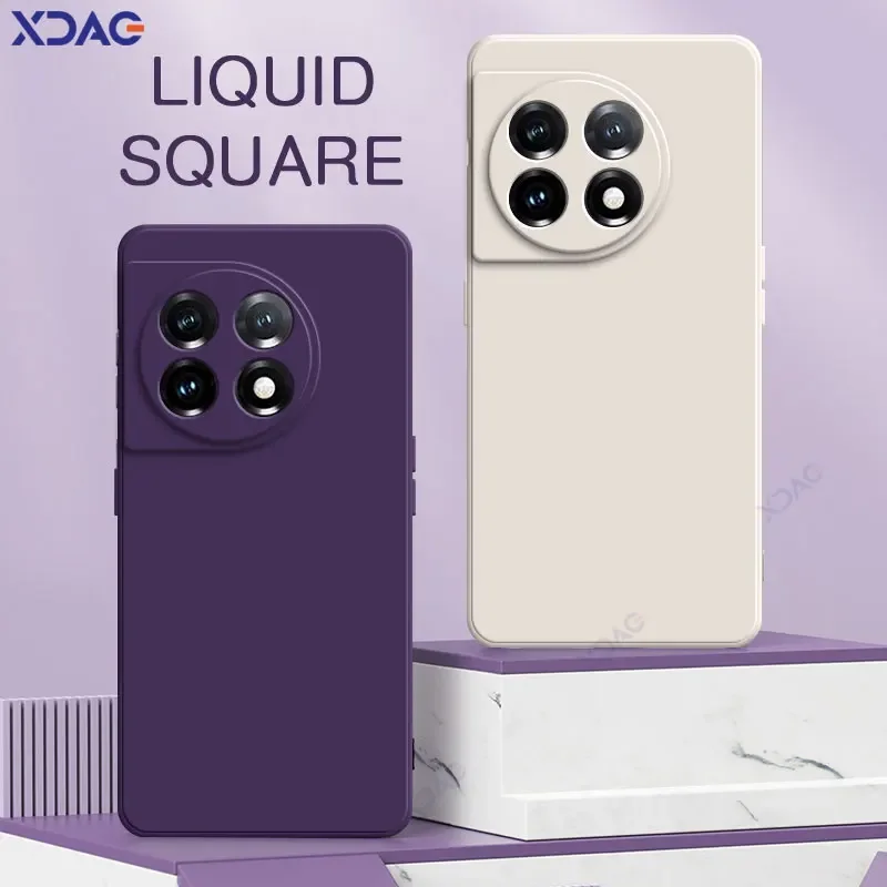 Podwójne etui do OnePlus 11 OnePlus11 5G 360 Ochronne oryginalne kwadratowe etui z płynnego silikonu Miękki pokrowiec na telefon One Plus 11 Armor