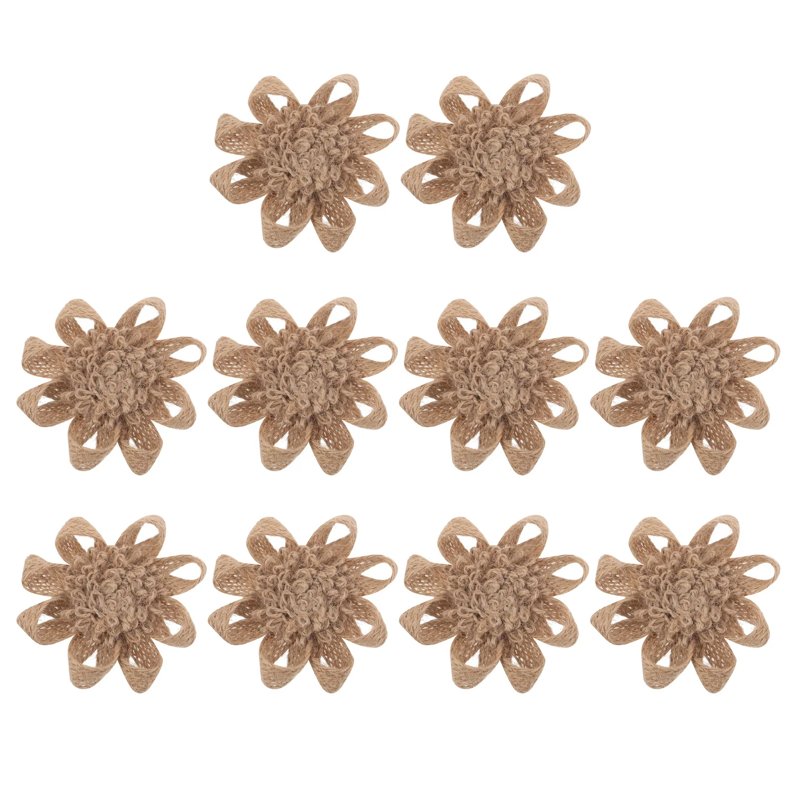

10Pcs Handmade Burlap Flowers Natural Rustic Floral Hair Accessories Wedding Bridal Headpiece Party Decoration Crafts