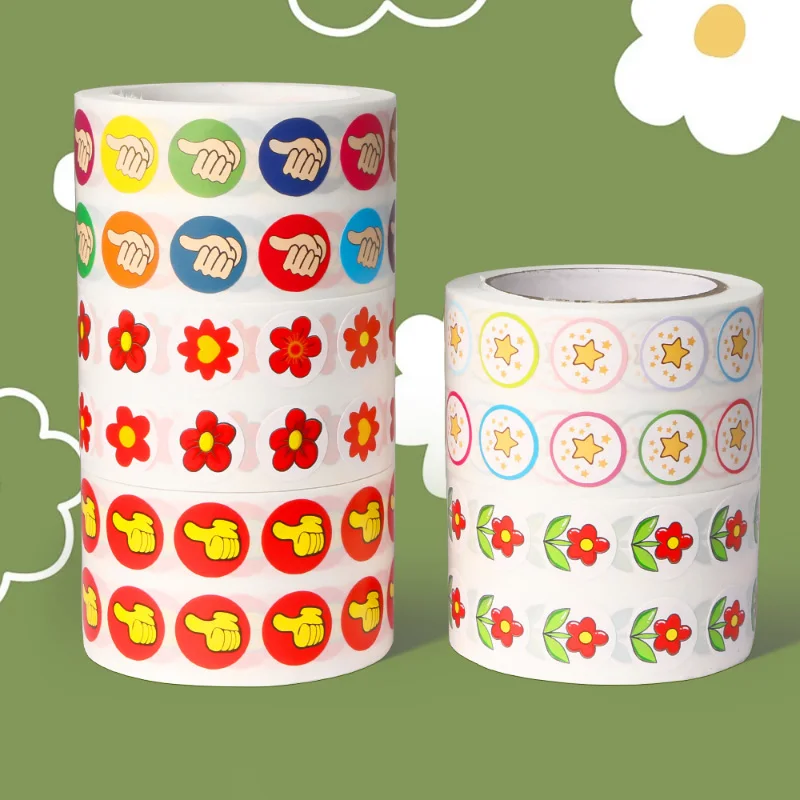 490-5000 قطعة ملصقات مكافأة صغيرة للأطفال الفصول الدراسية الكرتون الزهور نجوم الإبهام حتى ملصقات حافز الرسم البياني السلوك التسمية هدية #3