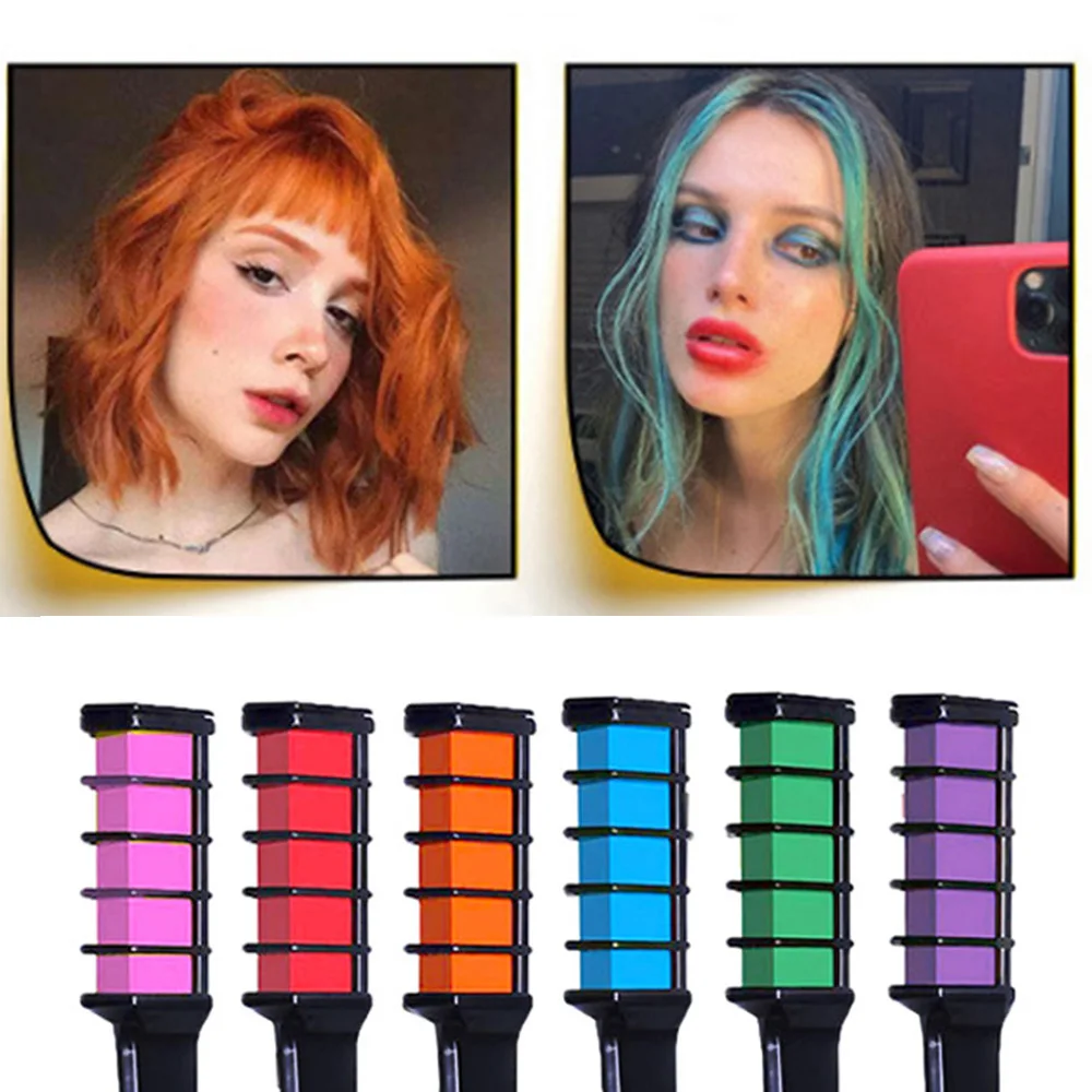 Disposable DIY Hair Dyeing Comb Easy Cleaning Hair Chalk Comb With Hair Dye For Girls Makeup Hair Coloring Products