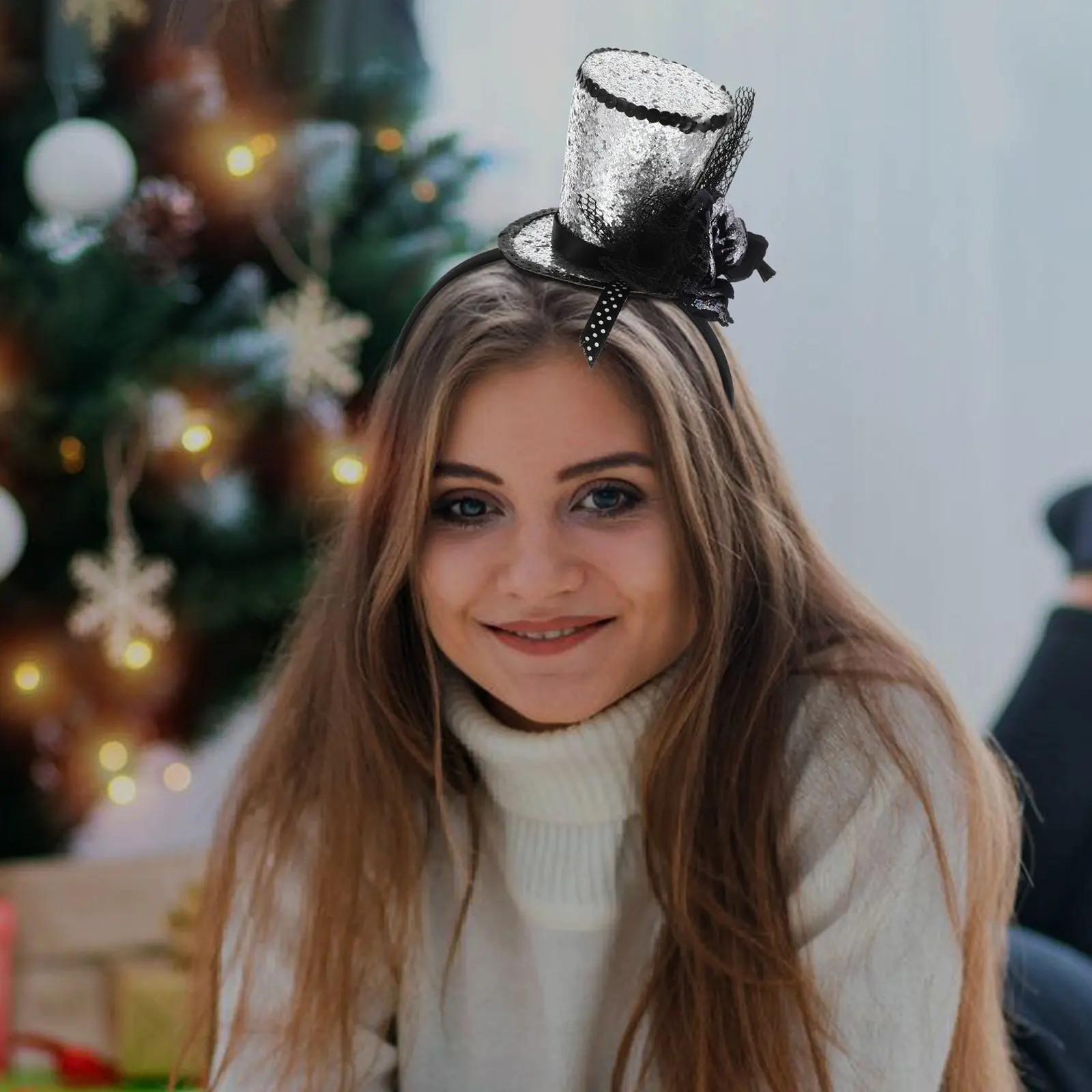 

1 Style Glitter Party Headband Sequin Hairband Fancy Holiday Headdress for Women Kids Festival Costume Dance Club Night Out