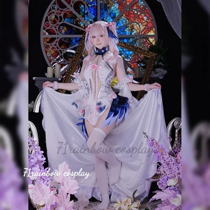 

Azurr Lanne Koharu White Dresses Cosplay Costume Christmas Outfits Woman Sexy Costumes Cosplay