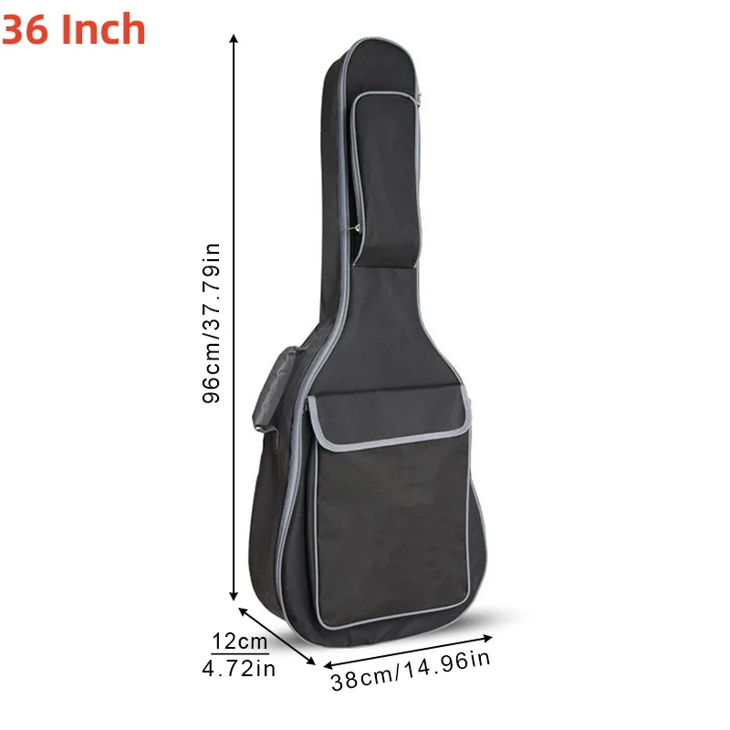 36/41 Inch Oxford Fabric Guitar Case Gig Bag Double Straps Padded 10mm Cotton Soft Waterproof Backpack