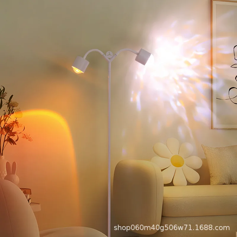 ondulation-de-l'eau-lumiere-ambiante-fond-de-coucher-de-soleil-ornement-decoratif-sol-chambre-a-coucher-projection-nocturne