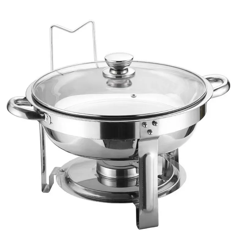 Stainless steel buffet stove round 4.5L disassembly and assembly restaurant stove hotel buffet stove