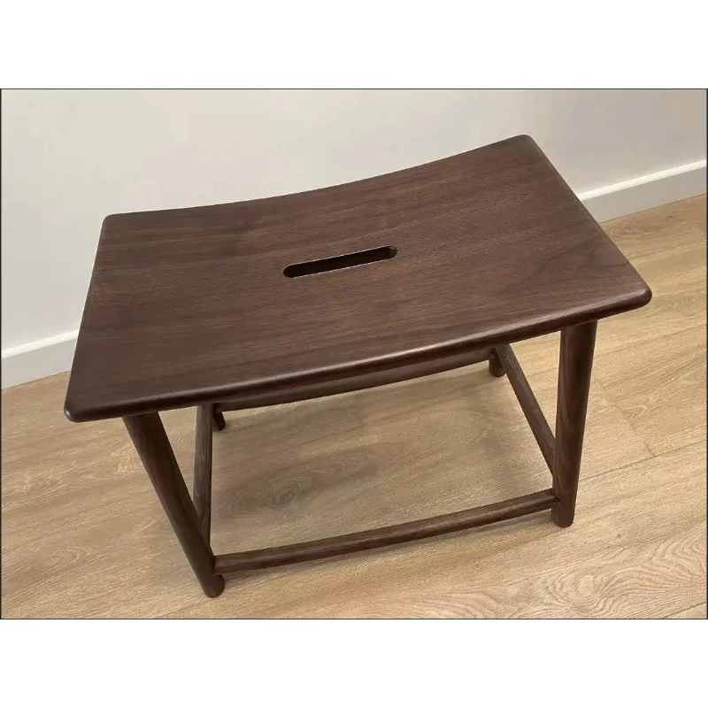 

Туалетный столик из массива орехового дерева, низкая скамейка в прихожей для смены обуви, сиденье в деревенском стиле с прочными деревянными ножками для хранения, пуфик