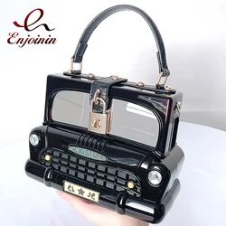 Black Car Shape Women Handbag Shoulder Bag Acrylic Box Style Purse Crossbody Bag Female Party Clutch Designer Evening Bag 2022