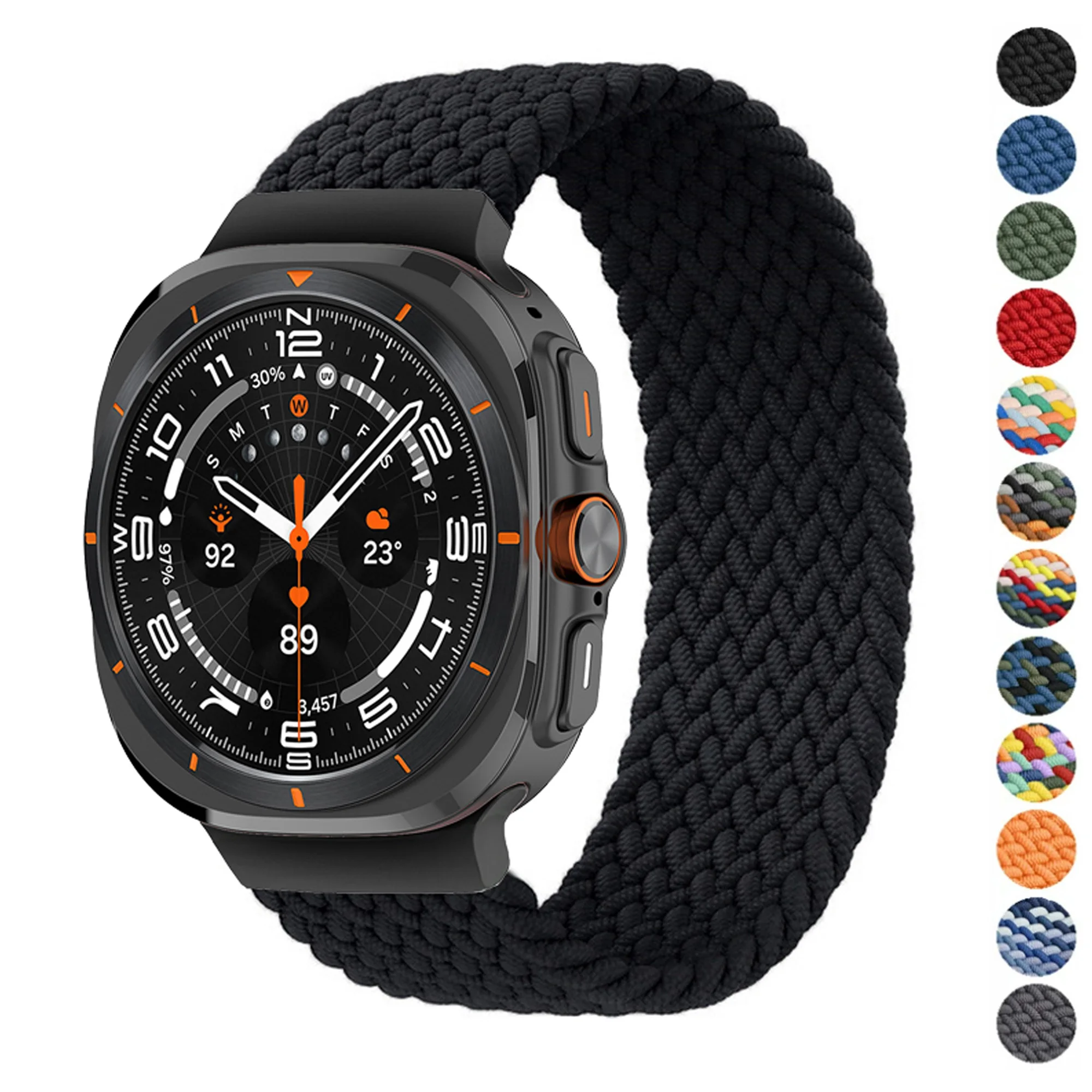 삼성 갤럭시 워치용 브레이드 솔로 루프, 울트라 스트랩, 스포츠 나일론 벨트 팔찌, 갤럭시 워치 7 울트라 밴드, 47mm 액세서리
