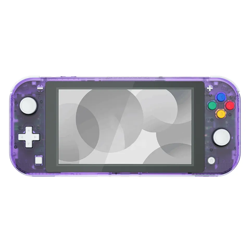 eXtremeRate Clear Purple Replacement Shell for Nintendo Switch Lite, DIY Housing Kit