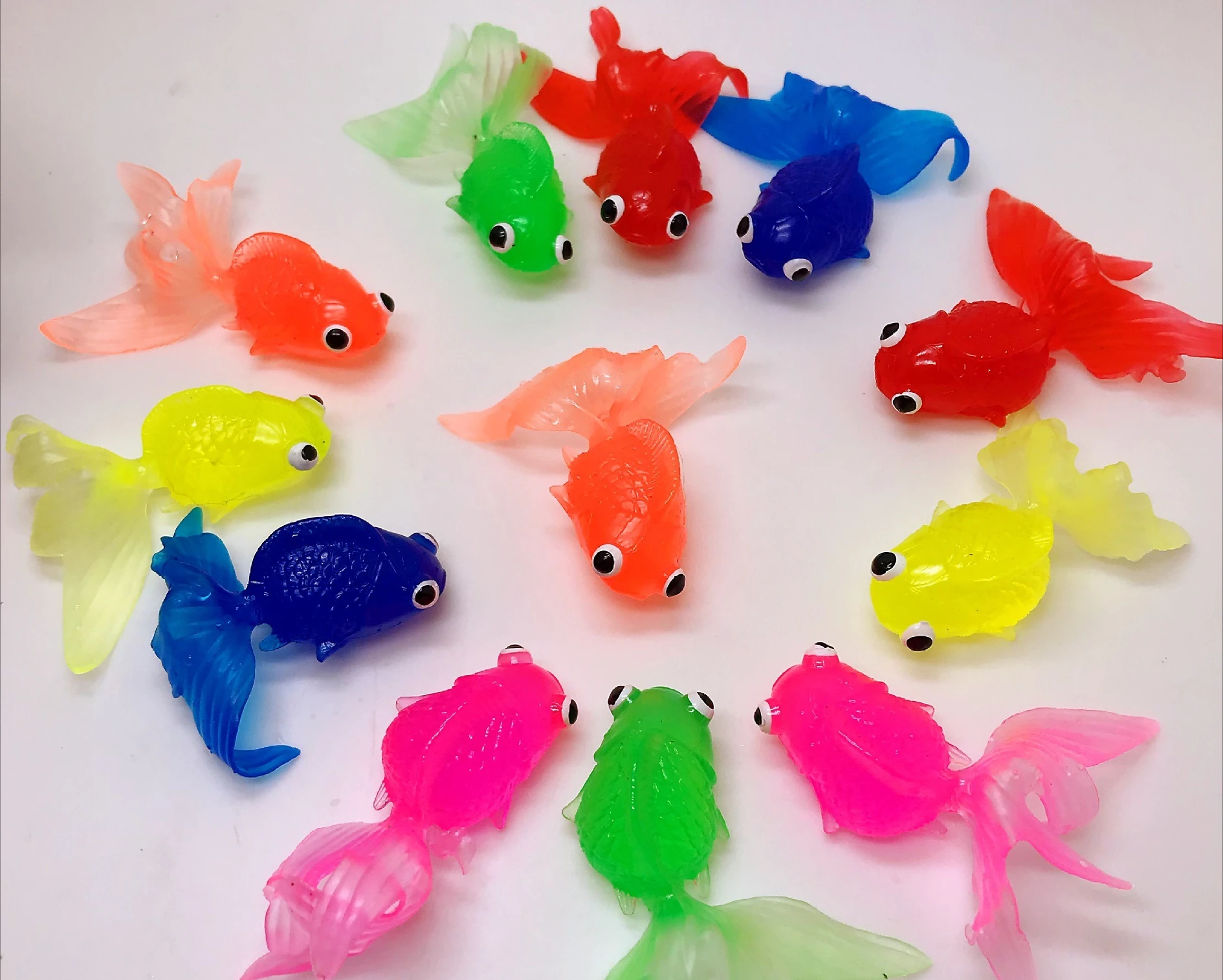 Children's Bathtub Swimming Floating Simulation Goldfish Model Soft Rubber Marine Life Water Puzzle Parent-Chil Toy Gift