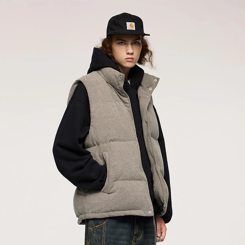 INFLATION Unisex Turtleneck Sleeveless Vest Streetwear 2024 Autumn Winter Warm 90% White Duck Down Jacket Oversize Waistcoat