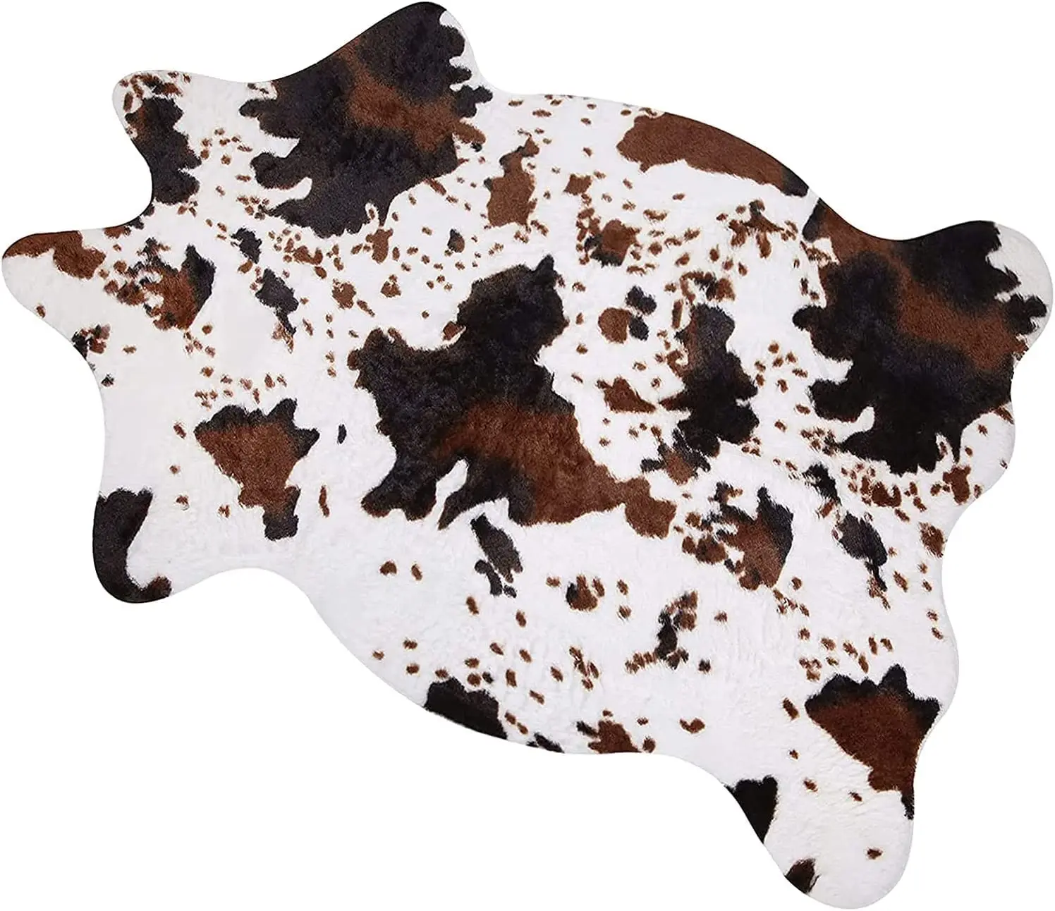 Home Decoration Faux Cowhide Rug Cute Cow Print Rug Animal Area Carpet Western Decor for Living Room Bedroom Non-Slip Floor Mat