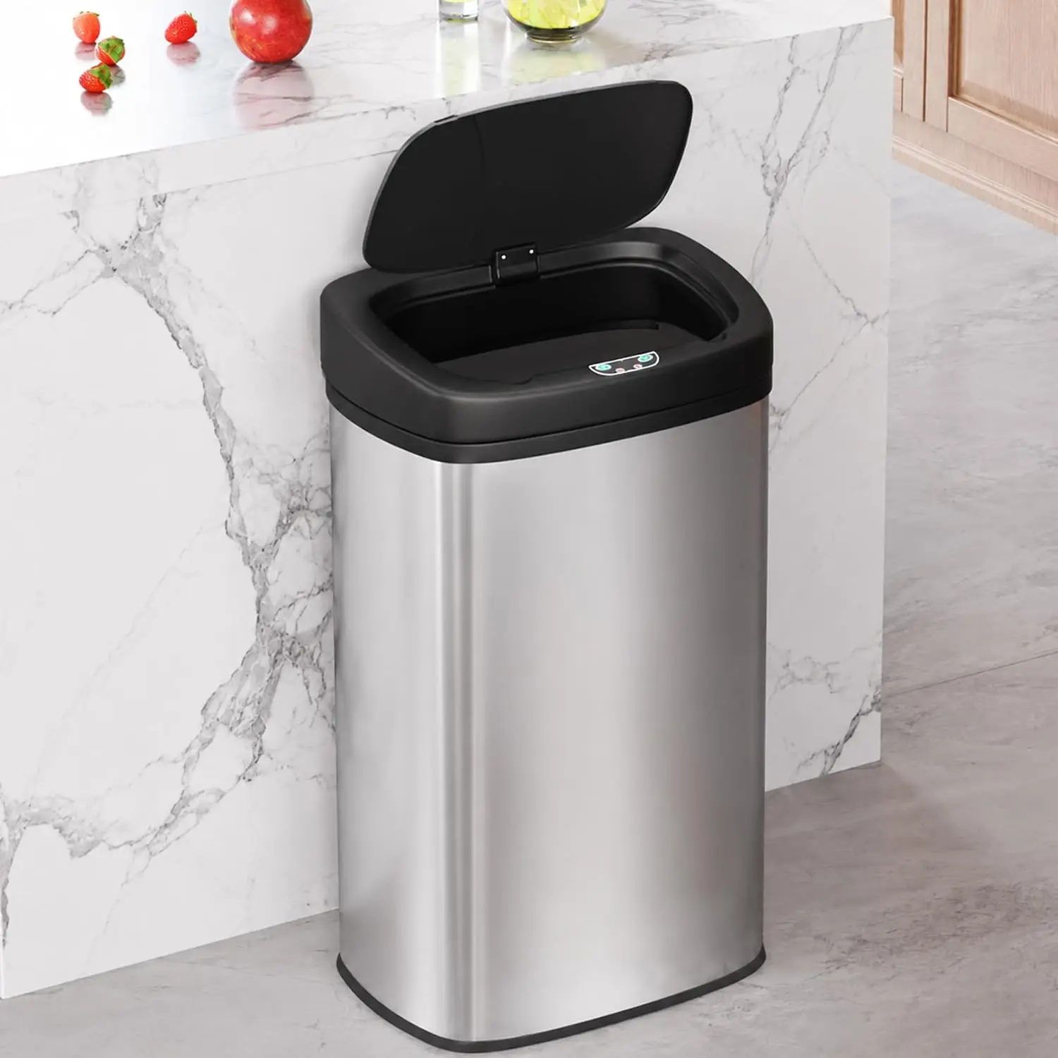 22 Gallons Trash Can Motion Sensor Garbage Can with Lid, 82L Automatic Large Kitchen Trash Cans Touchless, Stainless Steel Comme