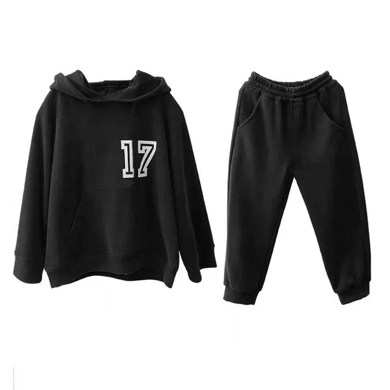 2024 autumn winter teenager kids girl Children set Clothes17 Hooded tracksuit sweatshirt + sport pants 5 6 7 8 9 10 11 12 Year