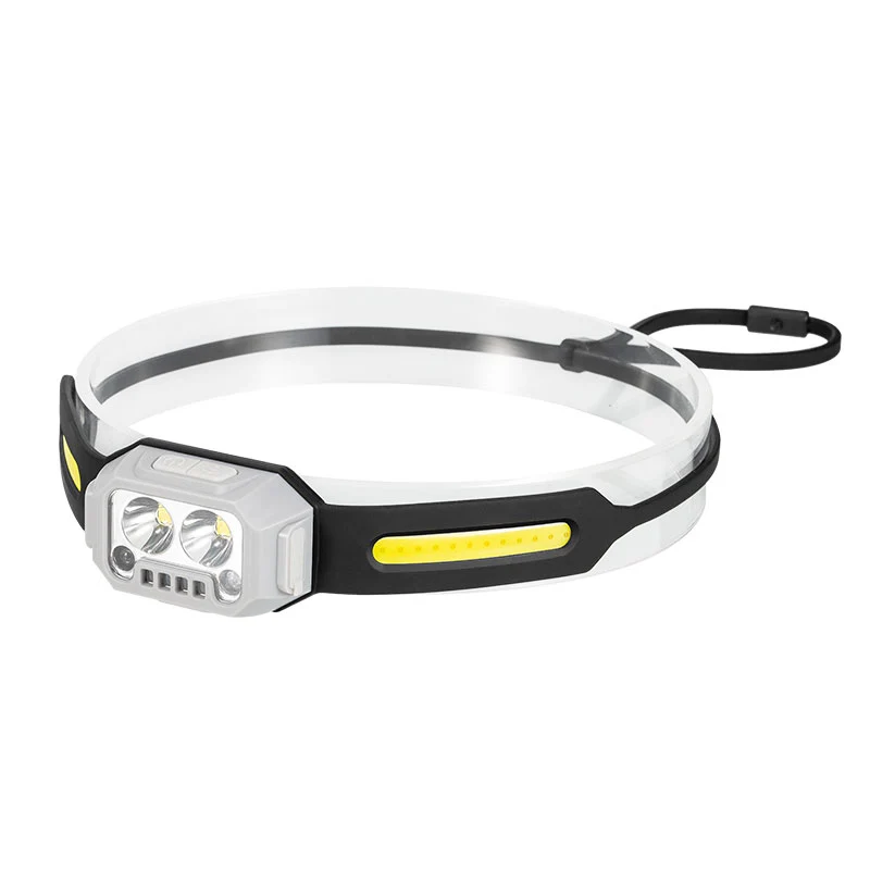 2*LED+2*COB Motion Sensor Headlight 69g Lightweight 4 Light Modes 2000mAh Battery USB-C Rechargeable Living Waterproof Headlamp