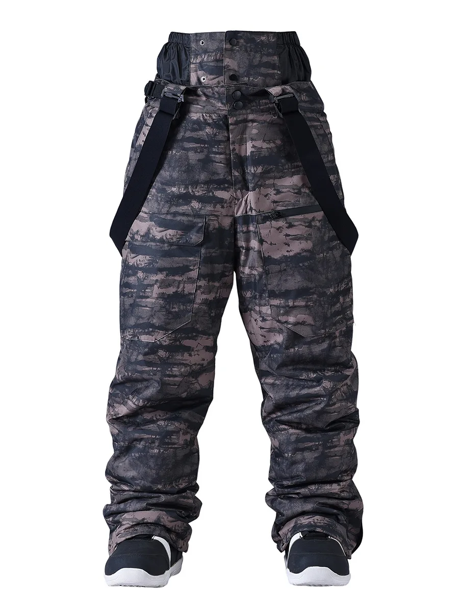Neue Männer Frauen Camouflage Snowboard Hosen Hosenträger Ski Hosen Winddicht Wasserdichte Warme Paar Schnee Hosen Taille Schutz – Detail 11