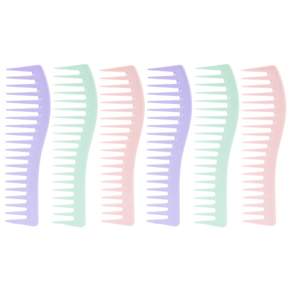 

6Pcs Wide Tooth Comb for Hair Detangling Styling on Wet Dry Hair Less Breakage Gentle Scalp Care Plastic Combs for Men Women