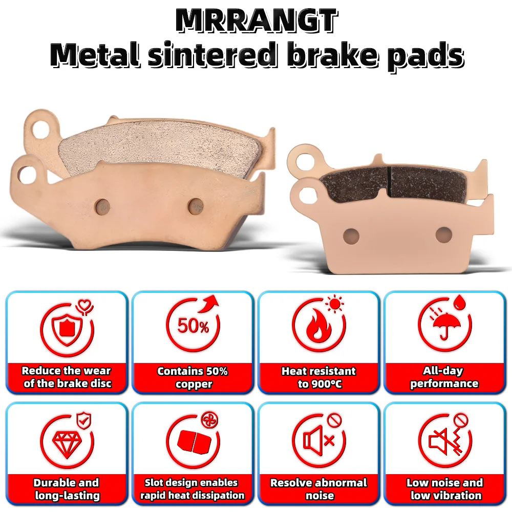 MRRANGT Motorcycle Metal Sintered Brake Pads For BETA X Trainer 250 300 2T 300RX RR300 2T Enduro Racing RC Enduro X Pro RR 300